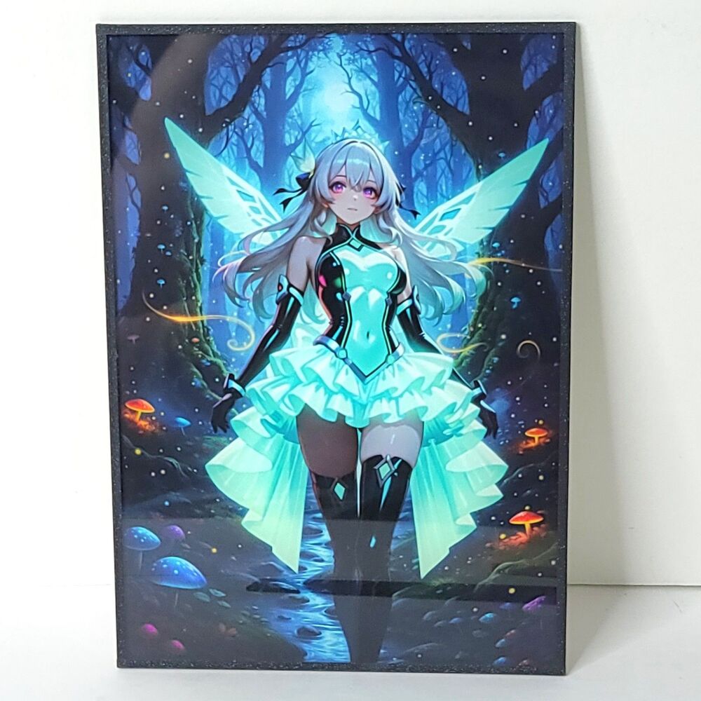 Firefly Fairy Woods Black Waifu Card Anime Girl Wall Art Oversized Board A5